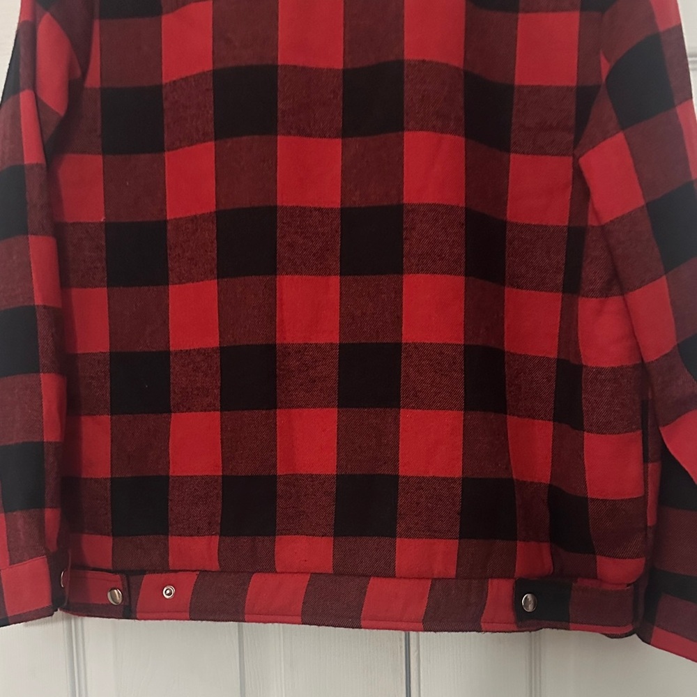 SHEIN Red and Black Plaid Utility Jacket - Picture 8 of 8